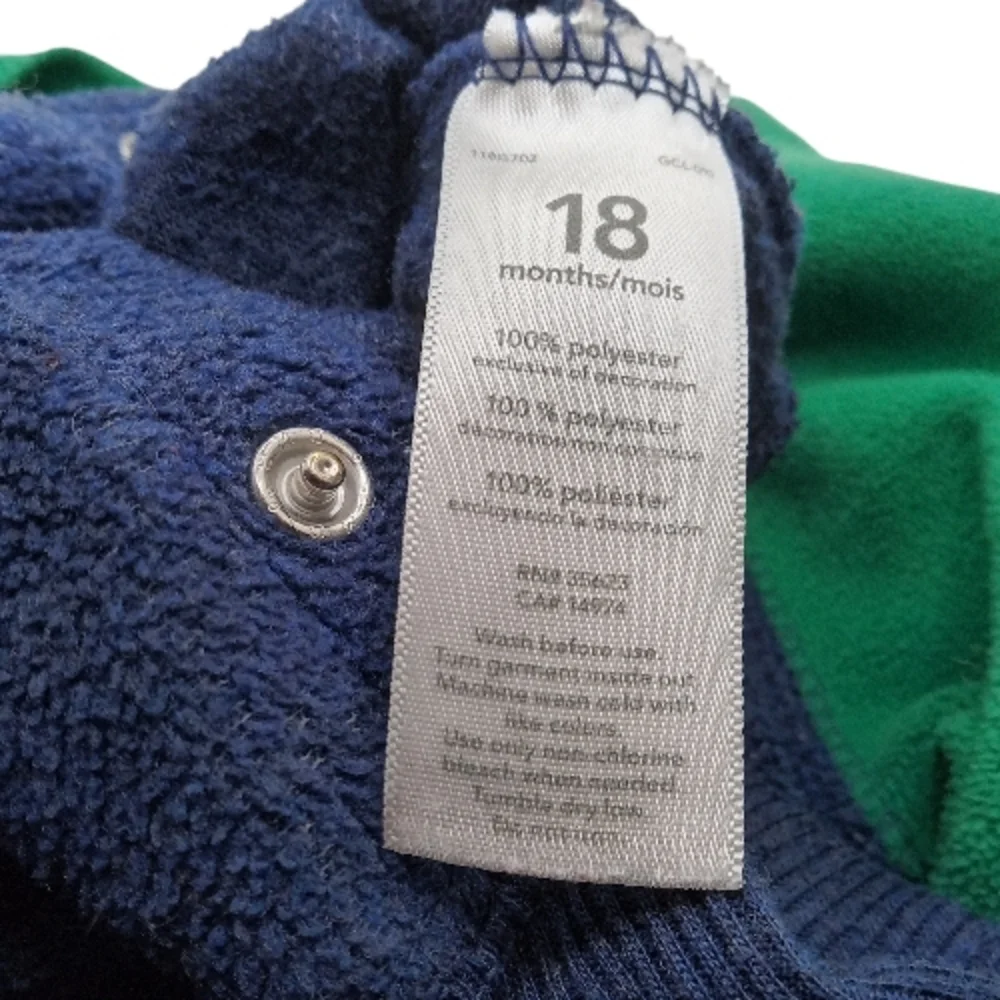 Carter's Boys Cozy Green, Blue Brown, White and Yellow Bear One Piece 18 Months!